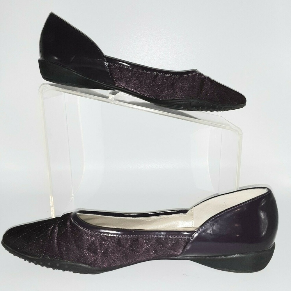 Bellini 7 Wide Purple Ballet Flats Diamond Stitch